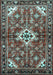 Machine Washable Persian Light Blue Traditional Rug, wshtr4138lblu