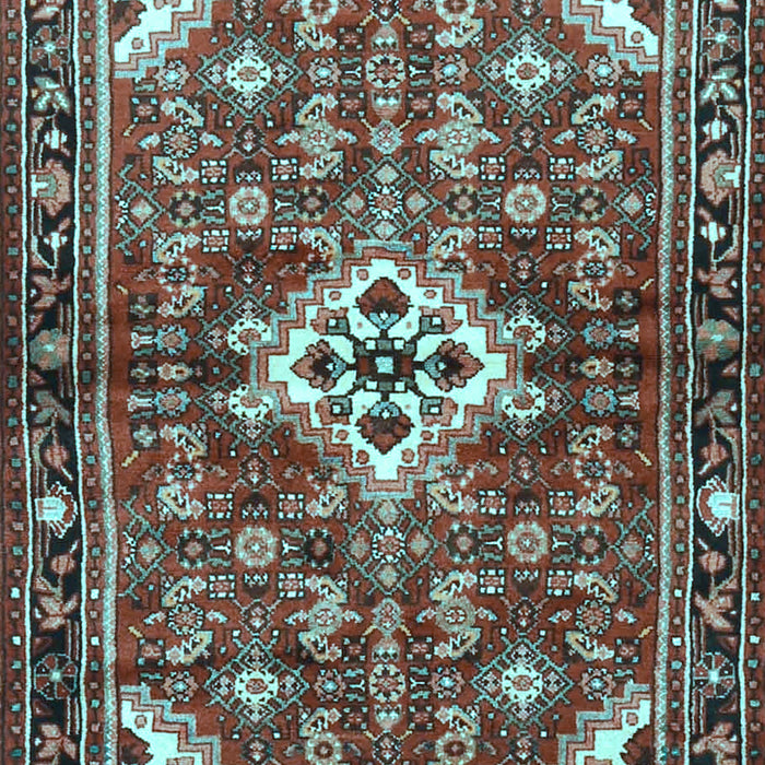 Machine Washable Persian Light Blue Traditional Rug, wshtr4138lblu