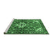 Sideview of Machine Washable Persian Emerald Green Traditional Area Rugs, wshtr4138emgrn