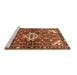 Sideview of Machine Washable Persian Brown Traditional Rug, wshtr4138brn