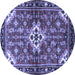 Round Persian Blue Traditional Rug, tr4138blu