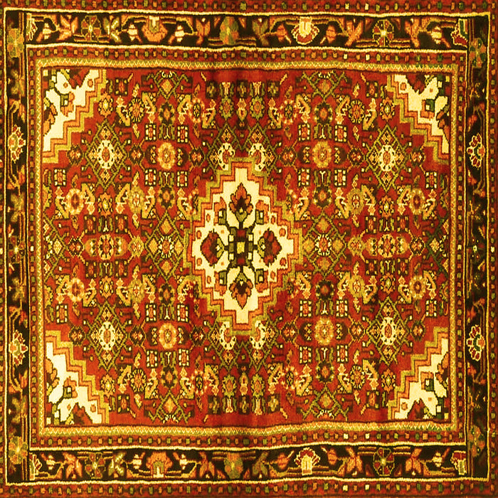 Square Persian Yellow Traditional Rug, tr4138yw