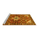 Sideview of Machine Washable Persian Yellow Traditional Rug, wshtr4138yw