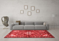 Machine Washable Persian Red Traditional Rug, wshtr4138red