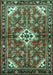 Machine Washable Persian Turquoise Traditional Area Rugs, wshtr4138turq