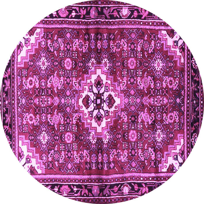 Round Persian Purple Traditional Rug, tr4138pur
