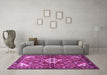 Machine Washable Persian Purple Traditional Area Rugs in a Living Room, wshtr4138pur