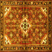 Square Machine Washable Persian Yellow Traditional Rug, wshtr4138yw