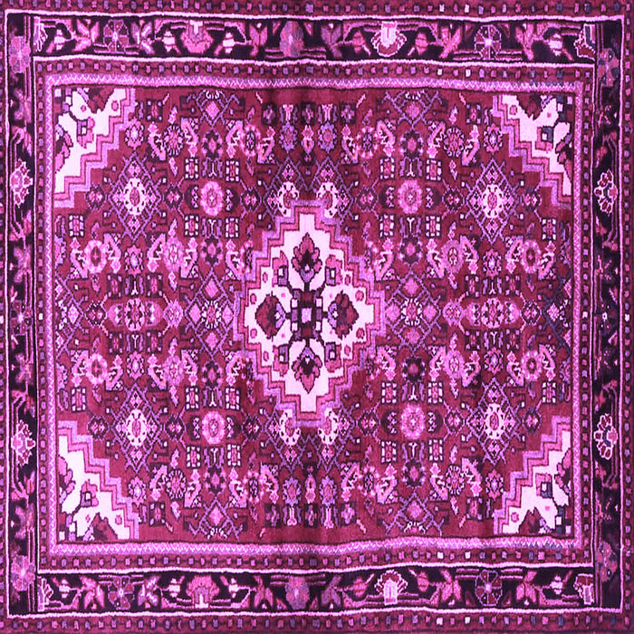 Square Machine Washable Persian Purple Traditional Area Rugs, wshtr4138pur