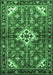 Machine Washable Persian Emerald Green Traditional Area Rugs, wshtr4138emgrn