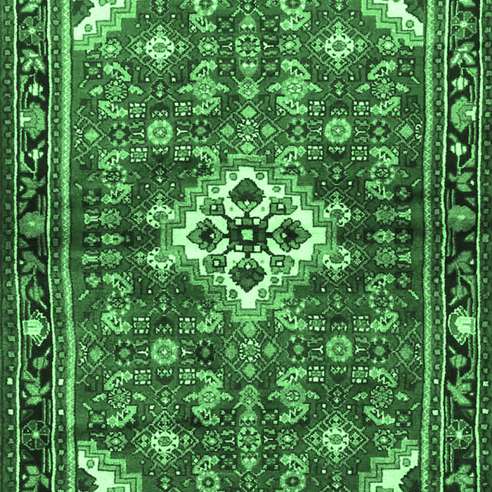 Machine Washable Persian Emerald Green Traditional Area Rugs, wshtr4138emgrn