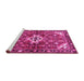 Sideview of Machine Washable Persian Pink Traditional Rug, wshtr4138pnk