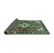 Sideview of Persian Turquoise Traditional Rug, tr4138turq