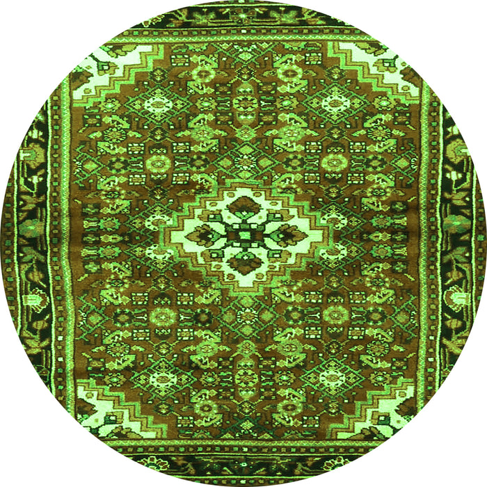 Square Persian Green Traditional Rug, tr4138grn