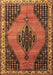 Machine Washable Medallion Brown Traditional Rug, wshtr4139brn