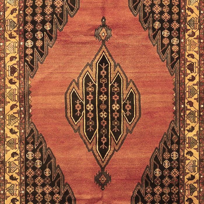 Machine Washable Medallion Brown Traditional Rug, wshtr4139brn