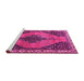 Sideview of Machine Washable Medallion Pink Traditional Rug, wshtr4139pnk