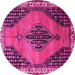 Round Medallion Pink Traditional Rug, tr4139pnk