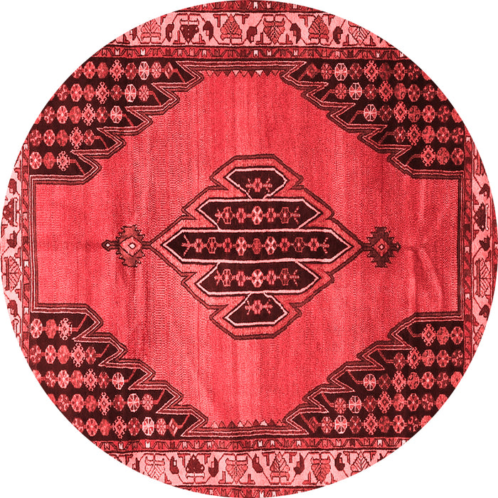 Machine Washable Medallion Red Traditional Rug, wshtr4139red