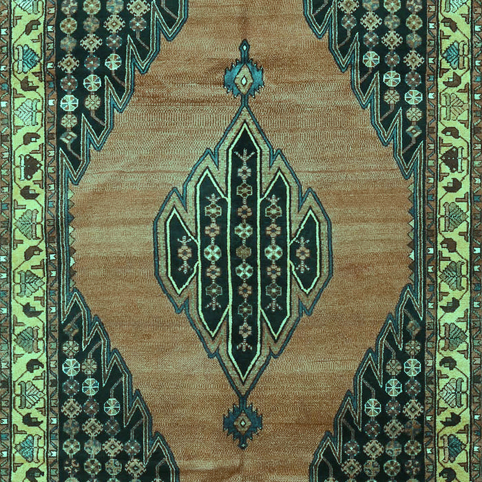 Machine Washable Medallion Turquoise Traditional Area Rugs, wshtr4139turq