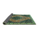 Sideview of Medallion Turquoise Traditional Rug, tr4139turq