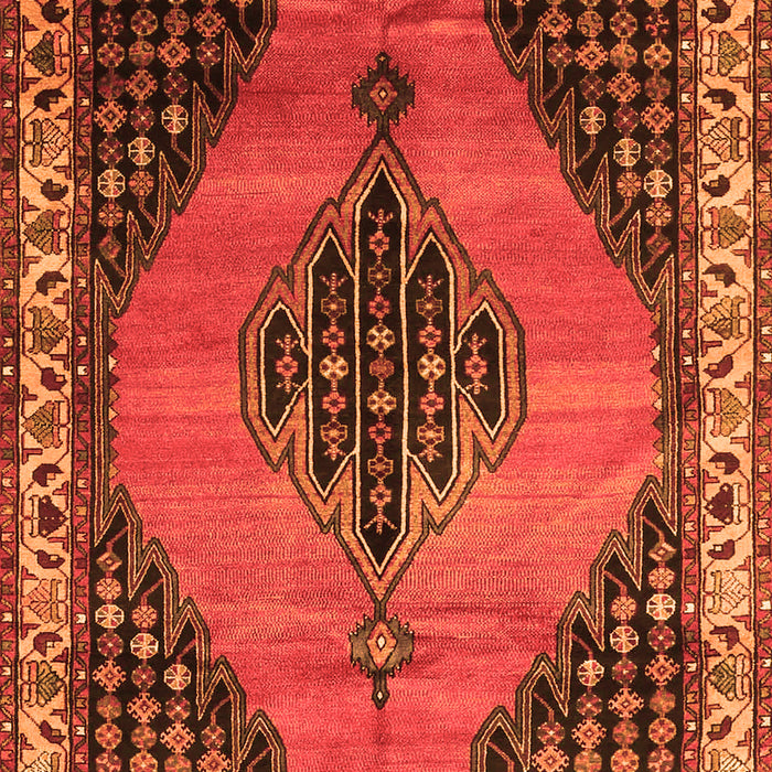 Serging Thickness of Machine Washable Medallion Orange Traditional Area Rugs, wshtr4139org