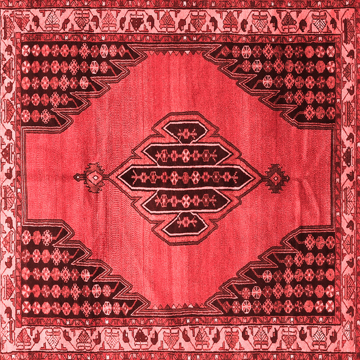 Machine Washable Medallion Red Traditional Rug, wshtr4139red