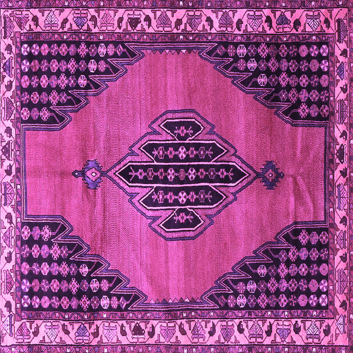 Square Medallion Purple Traditional Rug, tr4139pur