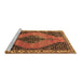 Sideview of Machine Washable Medallion Brown Traditional Rug, wshtr4139brn