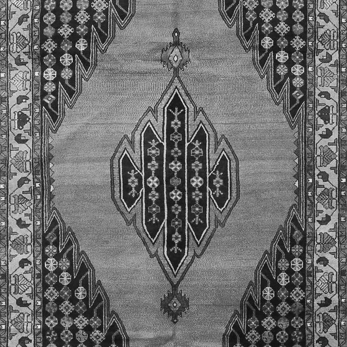 Serging Thickness of Machine Washable Medallion Gray Traditional Rug, wshtr4139gry
