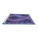 Sideview of Machine Washable Medallion Blue Traditional Rug, wshtr4139blu