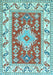 Machine Washable Geometric Light Blue Traditional Rug, wshtr413lblu