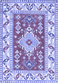 Geometric Blue Traditional Rug, tr413blu