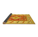 Sideview of Geometric Yellow Traditional Rug, tr413yw