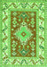 Serging Thickness of Machine Washable Geometric Green Traditional Area Rugs, wshtr413grn