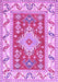 Machine Washable Geometric Purple Traditional Area Rugs, wshtr413pur