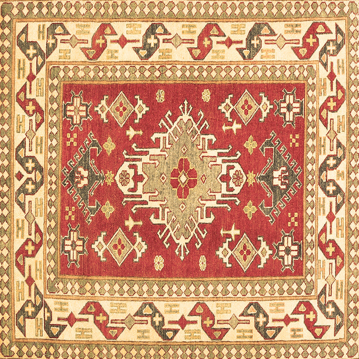 Square Machine Washable Geometric Brown Traditional Rug, wshtr413brn