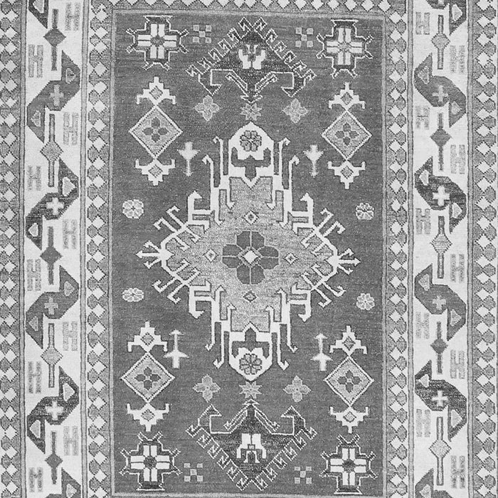 Serging Thickness of Machine Washable Geometric Gray Traditional Rug, wshtr413gry