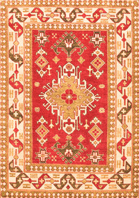 Geometric Orange Traditional Rug, tr413org