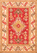 Geometric Orange Traditional Rug, tr413org