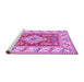 Sideview of Machine Washable Geometric Purple Traditional Area Rugs, wshtr413pur