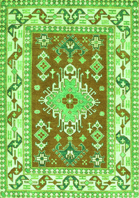 Geometric Green Traditional Rug, tr413grn