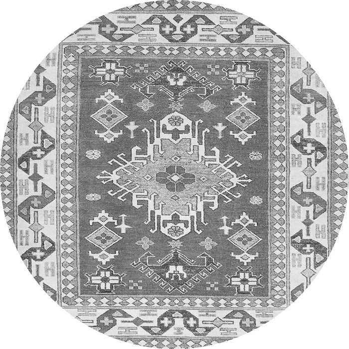 Machine Washable Geometric Gray Traditional Rug, wshtr413gry