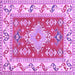 Square Geometric Purple Traditional Rug, tr413pur