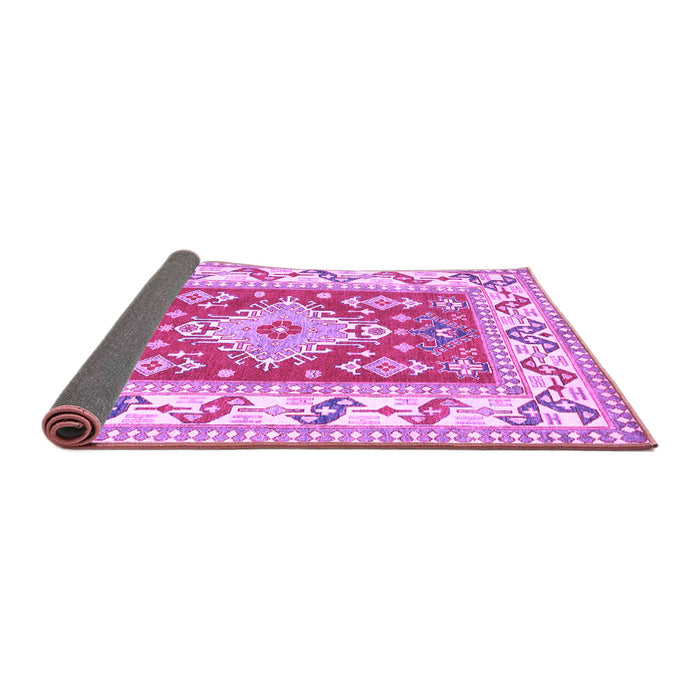 Sideview of Geometric Purple Traditional Rug, tr413pur