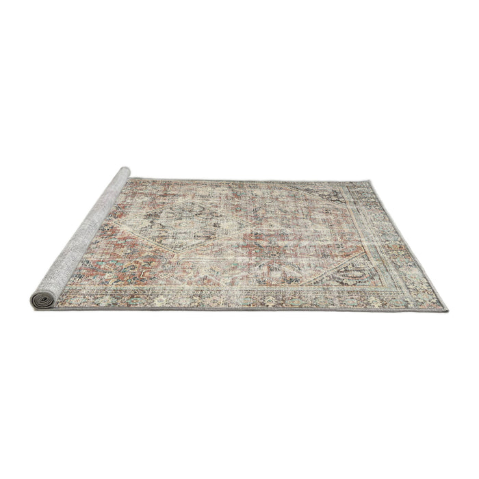Sideview of Machine Washable Traditional Desert Sand Beige Rug, wshtr4140