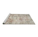 Sideview of Machine Washable Traditional Desert Sand Beige Rug, wshtr4140