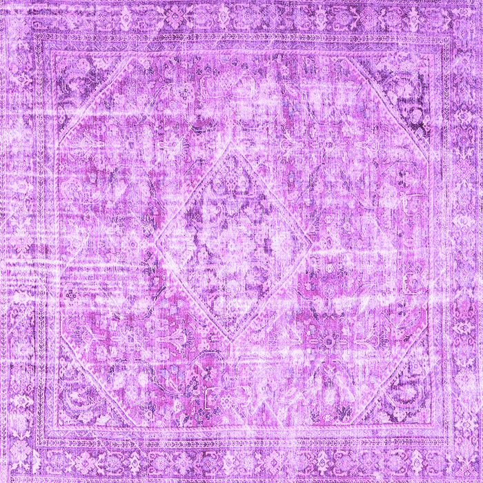 Square Machine Washable Persian Purple Traditional Area Rugs, wshtr4140pur