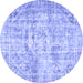 Round Persian Blue Traditional Rug, tr4140blu