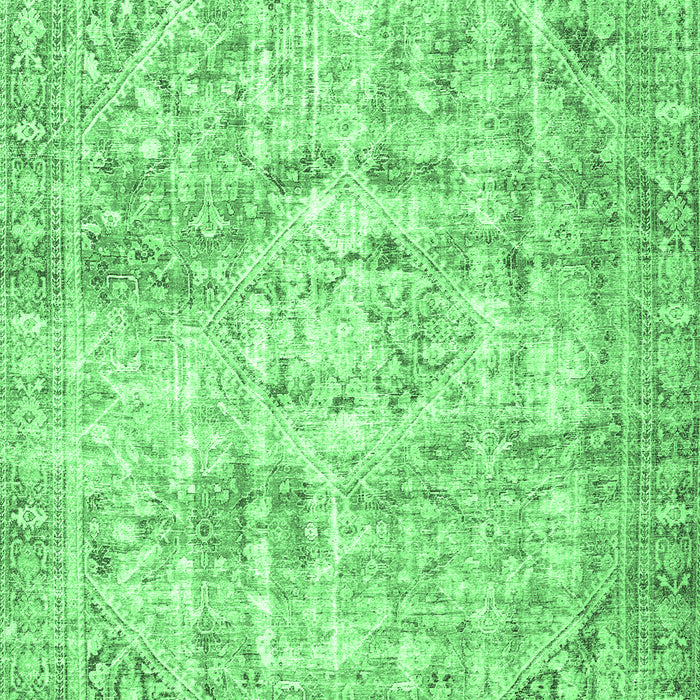 Machine Washable Persian Emerald Green Traditional Area Rugs, wshtr4140emgrn